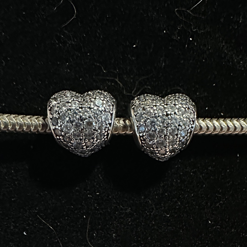 Sparkling Pave Heart Charms
